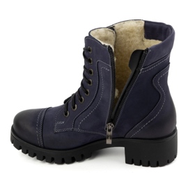 Olivier Damen-Lederstiefel, isolierte Winterstiefel, 272BB, Marineblau 6