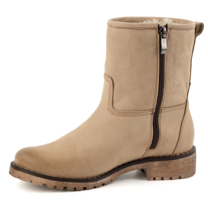 Olivier Isolierte Winter-Lederstiefel für Damen 340BB, beige 1
