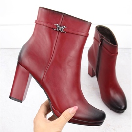 M. DASZYŃSKI Rote isolierte Damenstiefeletten M.Daszyński AF125-22 1