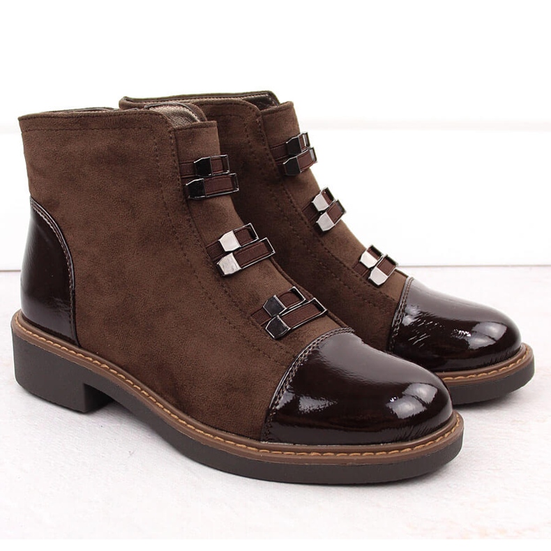 M. DASZYŃSKI Isolierte braune Damenstiefel aus Wildleder M.Daszyński SA252-4 2