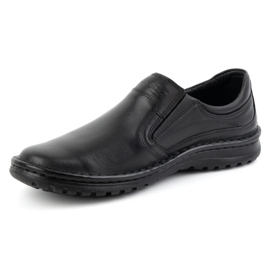 Olivier Herren-Slipper aus Leder 759MP, schwarz 1