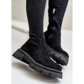 Overknee-Stiefel für Damen aus Öko-Wildleder in Schwarz Irithalla 14