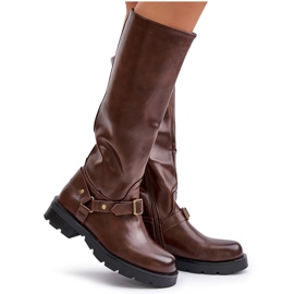 Isolierte Damenstiefel mit Reißverschluss, Öko-Leder, braun, Tialethe 11