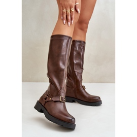 Isolierte Damenstiefel mit Reißverschluss, Öko-Leder, braun, Tialethe 3