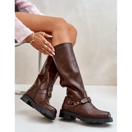 Isolierte Damenstiefel mit Reißverschluss, Öko-Leder, braun, Tialethe 10
