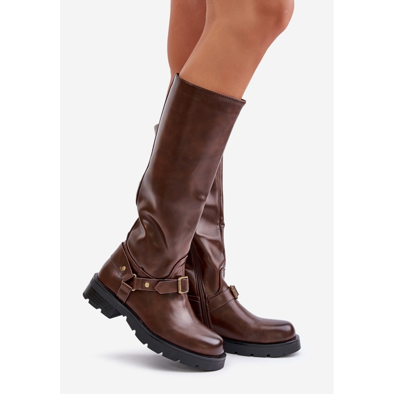 Isolierte Damenstiefel mit Reißverschluss, Öko-Leder, braun, Tialethe 1