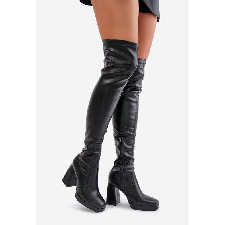 Overknee-Stiefel mit hohem Absatz, Black Liatheia schwarz 1