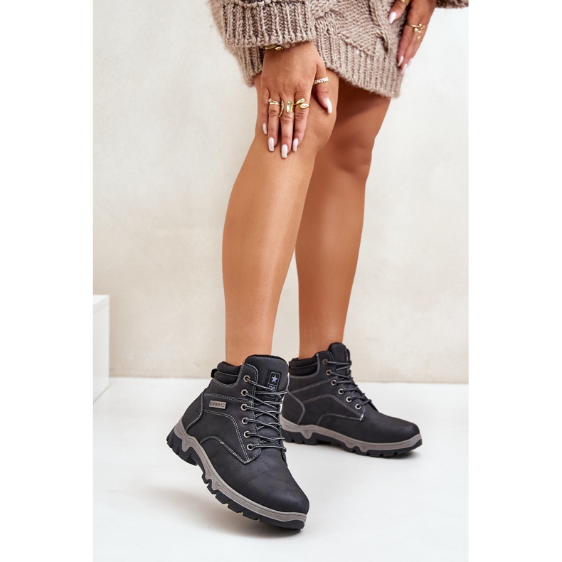 News Isolierte Trekkingschuhe für Herren aus Öko-Leder, Marineblau Neramia 2