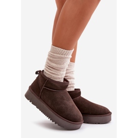 Damen-Schneestiefel aus Wildleder mit Plateausohle in Braun Nereviana 1