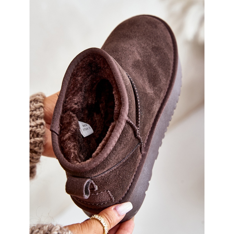 Damen-Schneestiefel aus Wildleder mit Plateausohle in Braun Nereviana 2