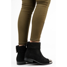 Ideal Shoes Stiefeletten aus Wildleder mit Reißverschluss schwarz 2