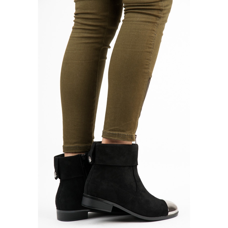 Ideal Shoes Stiefeletten aus Wildleder mit Reißverschluss schwarz 2