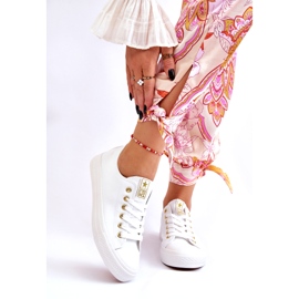 News Klassische Damen-Sneaker Weiß und Gold Ecoma 1