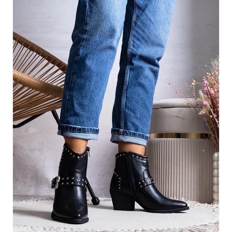 Schwarze Zoila Cowboystiefel 1