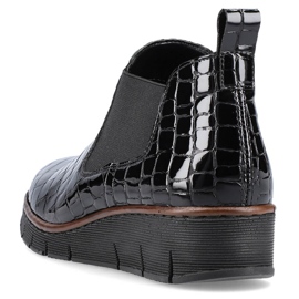 Lackleder schwarze Schlangenlederstiefel Rieker 53794-01 1