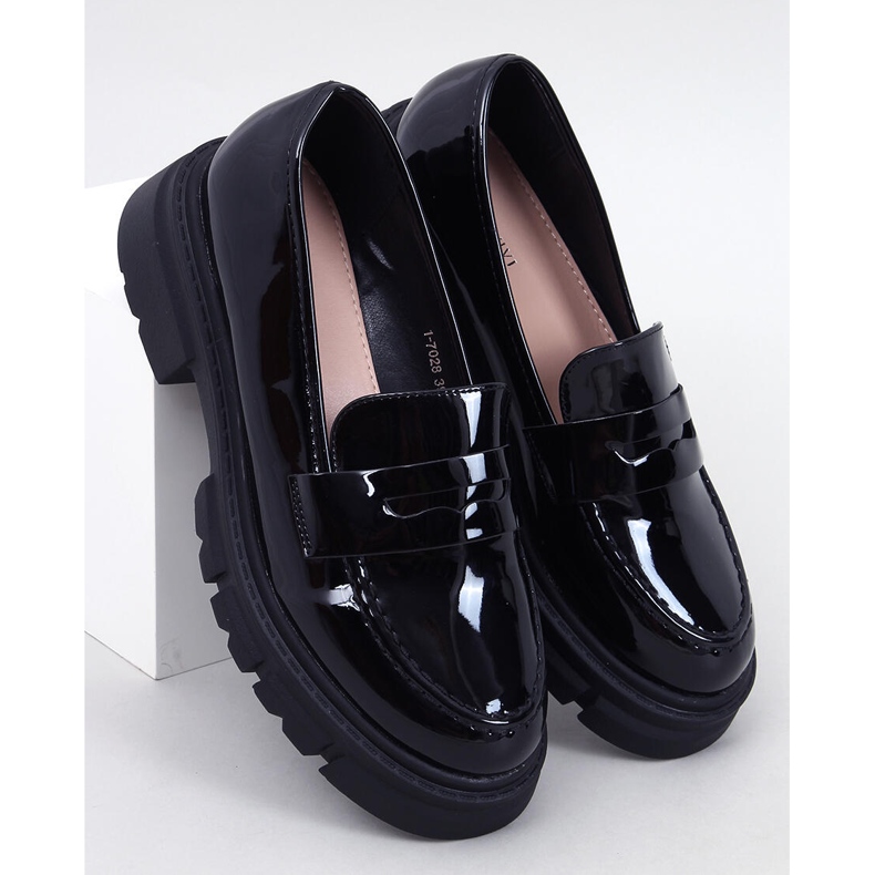 Gladieu Schwarze Lack-Loafer 1