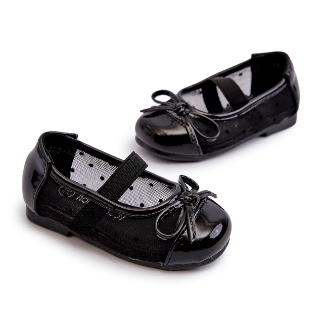 Kinder-Ballerinas mit Schleife, Black Jellema schwarz 1