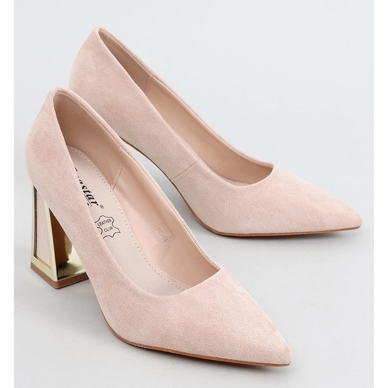 Constie Beige geometrische High-Heel-Pumps 1