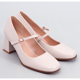 Mary Jane Keefel Beige Pumps mit hohen Absätzen 1
