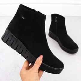 Damenstiefel aus schwarzem Wildleder Helios 506P 1