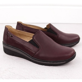 Bequeme kirschrote Damen-Lederschuhe Helios 350-2 2