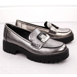 Damen-Loafer mit metallischer Silberverzierung Potocki 12420 2