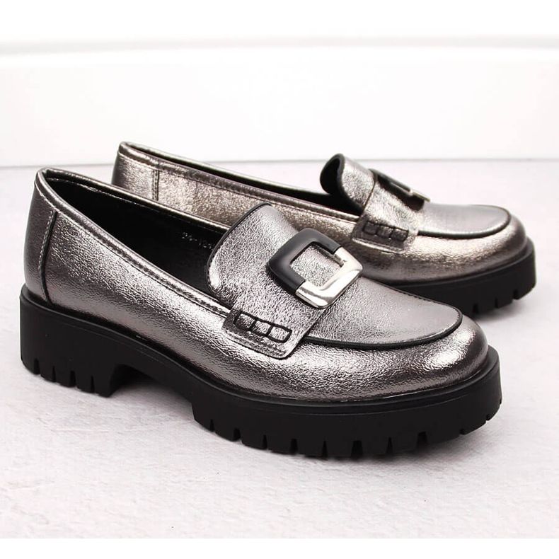 Damen-Loafer mit metallischer Silberverzierung Potocki 12420 2