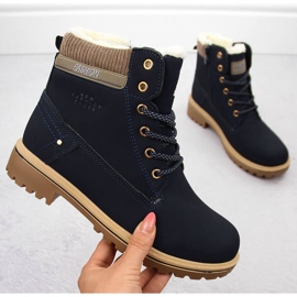 Marineblaue Damenstiefel Potocki 97301 1