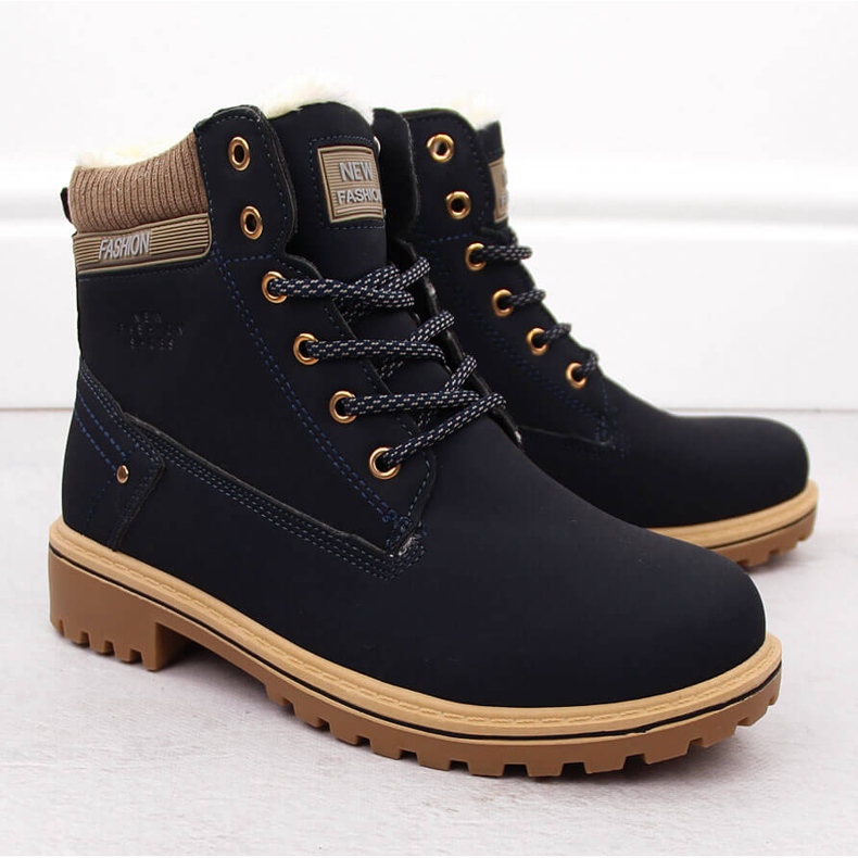 Marineblaue Damenstiefel Potocki 97301 2