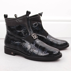 Damen-Stiefeletten aus Lackleder, schwarz, Potocki 12544 2