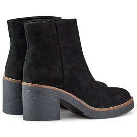 Schwarze klassische Damen-Stiefeletten mit hohem Absatz 1