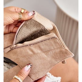 Isolierte Damenstiefeletten mit spitzer Spitze und hohem Absatz, Beige Laoreina 2