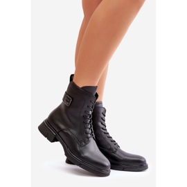 Isolierte Arbeiterstiefel für Damen, Naturleder, Schwarz Vinceza 66688 1