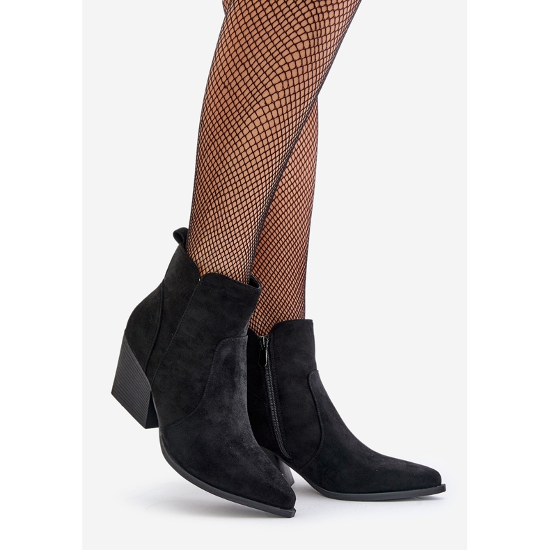 Isolierte Cowboystiefel aus Öko-Wildleder mit Reißverschluss, Black Virtris schwarz 1