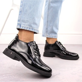 Damen-Stiefeletten aus schwarzem Lackleder Vinceza 58413 5