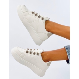 Sadri Beige Sneakers mit dicken Schnürsenkeln 1