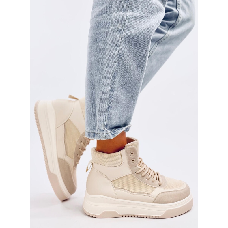 Riess Beige High-Top-Sneakers 2