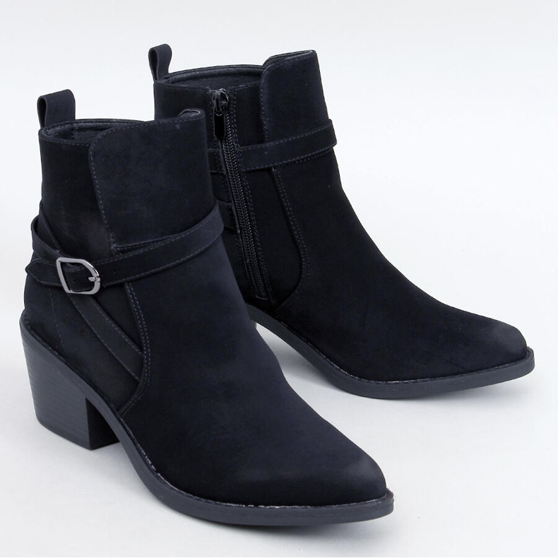 Cunnig Schwarze Cowboystiefel mit niedrigem Absatz 1