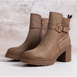 Dunkelbeige Stiefeletten Mirka 1