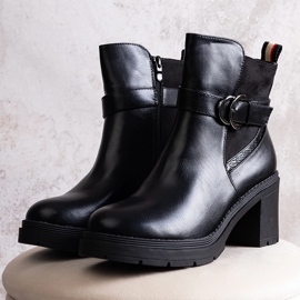 Schwarze Mirka-Stiefeletten mit hohem Absatz 1