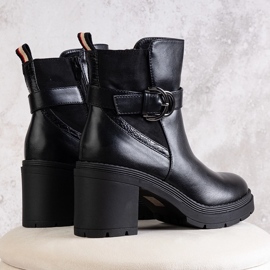 Schwarze Mirka-Stiefeletten mit hohem Absatz 2