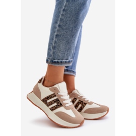 Leoparden-Sneaker für Damen, Sportschuhe auf der Plattform, Beige Thari 1