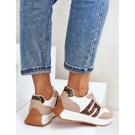 Leoparden-Sneaker für Damen, Sportschuhe auf der Plattform, Beige Thari 2