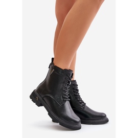 Isolierte Damen-Arbeiterstiefel aus Naturleder Vinceza 7920 Schwarz 1