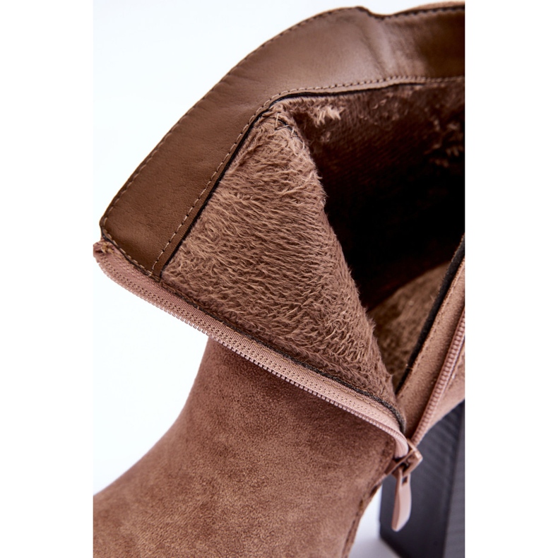 Liani Wildleder-High-Heel-Stiefel Beige 1