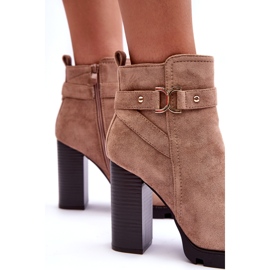 Liani Wildleder-High-Heel-Stiefel Beige 3