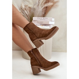 Damenstiefel mit hohem Absatz, isoliertes Öko-Wildleder, Braun Arkesia 2