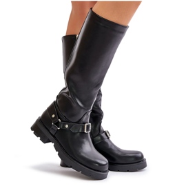 Isolierte Damenstiefel mit Reißverschluss aus Öko-Leder in Schwarz von Tialethe 11