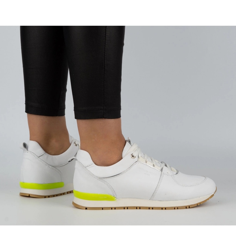 Nik Damen-Sportschuhe, Creepers aus Leder 05-0784-01, weiß 1