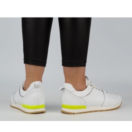 Nik Damen-Sportschuhe, Creepers aus Leder 05-0784-01, weiß 2